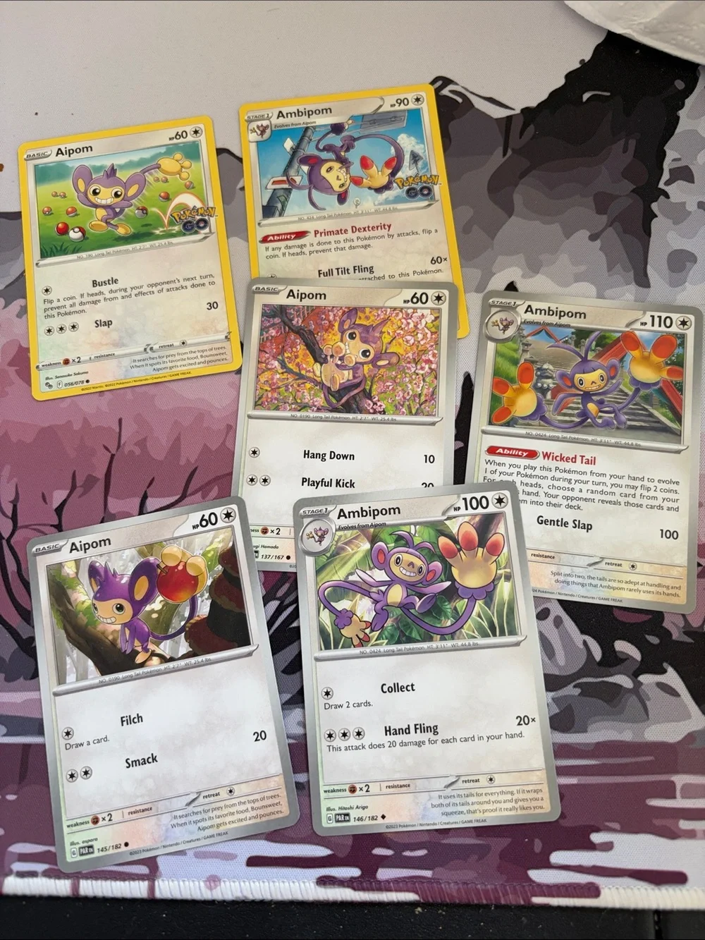 Aipom & Ambipom Collection Lot | Paradox Rift, Twilight Masquerade & Pokémon GO